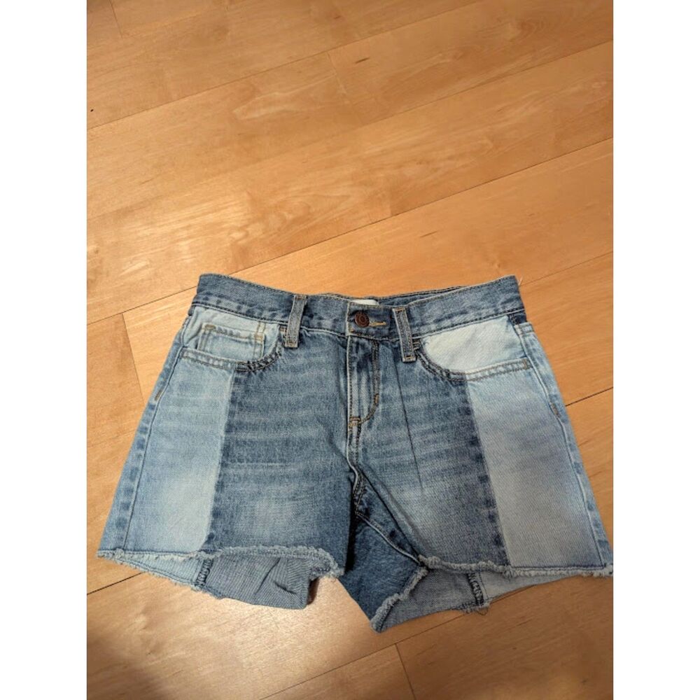 Old Navy colorblock denim jean shorts Girls 12  EUC
